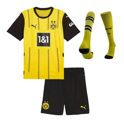 Kids Borussia Dortmund Whole Kits Home Soccer Kit (Jersey+Shorts+Sock） 2024/25 - worldjerseyshop