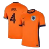 Men's Netherlands VIRGIL #4 Home Soccer Short Sleeves Jersey 2024 - worldjerseyshop