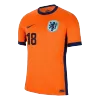 Men's Netherlands MALEN #18 Home Soccer Short Sleeves Jersey 2024 - worldjerseyshop