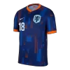 Men's Netherlands MALEN #18 Away Soccer Short Sleeves Jersey 2024 - worldjerseyshop