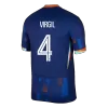 Men's Netherlands VIRGIL #4 Away Soccer Short Sleeves Jersey 2024 - worldjerseyshop