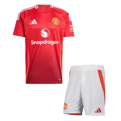 Men's Manchester United Home Soccer Kit(Jersey+Shorts) 2024/25 - worldjerseyshop