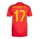 Men's Spain WILLIAMS JR. #17 Home Player Version Soccer Jersey 2024 - worldjerseyshop