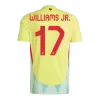 Men's Spain WILLIAMS JR. #17 Away Soccer Short Sleeves Jersey 2024 - worldjerseyshop