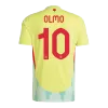 Men's Spain OLMO #10 Away Soccer Short Sleeves Jersey 2024 - worldjerseyshop