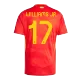 Men's Spain WILLIAMS JR. #17 Home Soccer Short Sleeves Jersey 2024 - worldjerseyshop