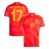 Men's Spain WILLIAMS JR. #17 Home Soccer Short Sleeves Jersey 2024 - worldjerseyshop