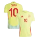 Men's Spain OLMO #10 Away Soccer Short Sleeves Jersey 2024 - worldjerseyshop