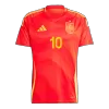 Men's Spain OLMO #10 Home Soccer Short Sleeves Jersey 2024 - worldjerseyshop