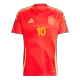 Men's Spain OLMO #10 Home Soccer Short Sleeves Jersey 2024 - worldjerseyshop