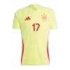 Men's Spain WILLIAMS JR. #17 Away Soccer Short Sleeves Jersey 2024 - worldjerseyshop