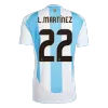 Men's Argentina L.MARTÍNEZ #22 Home Soccer Short Sleeves Jersey 2024 - worldjerseyshop