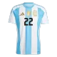 Men's Argentina L.MARTÍNEZ #22 Home Soccer Short Sleeves Jersey 2024 - worldjerseyshop