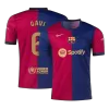 Men's Barcelona GAVI #6 Home Soccer Short Sleeves Jersey 2024/25 - worldjerseyshop