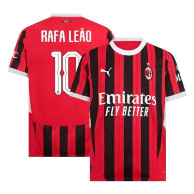 Men's AC Milan RAFA LEÃO #10 Home Soccer Short Sleeves Jersey 2024/25 - UCL - worldjerseyshop