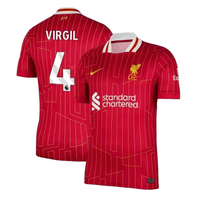 Men's Liverpool VIRGIL #4 Home Soccer Short Sleeves Jersey 2024/25 - worldjerseyshop