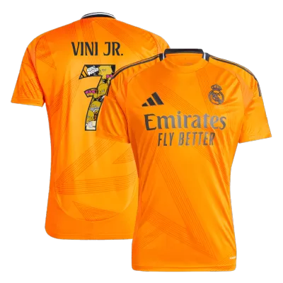 Men's Real Madrid VINI JR. #7 Away Soccer Short Sleeves Jersey 2024/25 - Bear Champ Font - worldjerseyshop