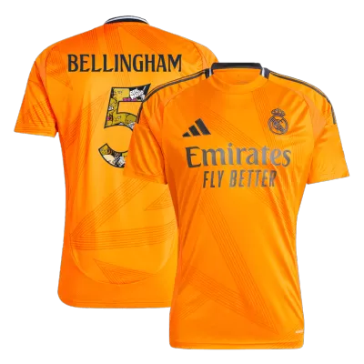 Men's Real Madrid BELLINGHAM #5 Away Soccer Short Sleeves Jersey 2024/25 - Bear Champ Font - worldjerseyshop