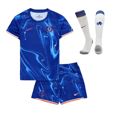 Kids Chelsea Whole Kits Home Soccer Kit (Jersey+Shorts+Sock） 2024/25 - worldjerseyshop