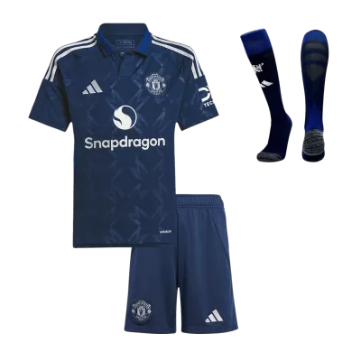 Kids Manchester United Whole Kits Away Soccer Kit (Jersey+Shorts+Sock） 2024/25 - worldjerseyshop