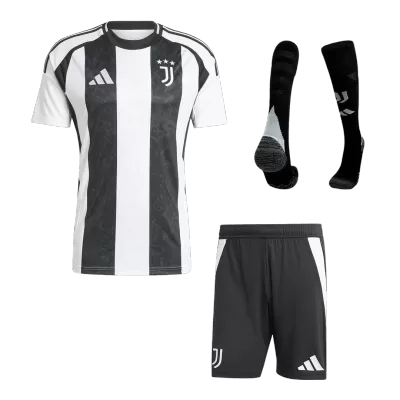 Men's Juventus Home Soccer Whole Kits(Jerseys+Shorts+Socks) 2024/25 - worldjerseyshop