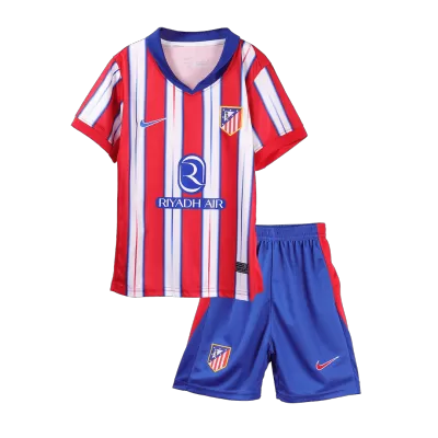 Kids Atletico Madrid Home Soccer Jersey Kits(Jersey+Shorts) 2024/25 - worldjerseyshop