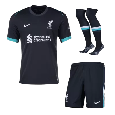 Men's Liverpool Away Soccer Whole Kits(Jerseys+Shorts+Socks) 2024/25 - worldjerseyshop