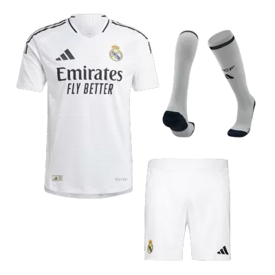 Men's Real Madrid Home Soccer Whole Kits(Jerseys+Shorts+Socks) 2024/25 - worldjerseyshop