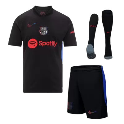 Men's Barcelona Away Soccer Whole Kits(Jerseys+Shorts+Socks) 2024/25 - worldjerseyshop