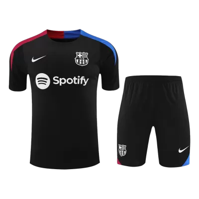 Men's Barcelona Pre-Match Soccer Jersey Kit(Jersey+Shorts) 2024/25 - worldjerseyshop